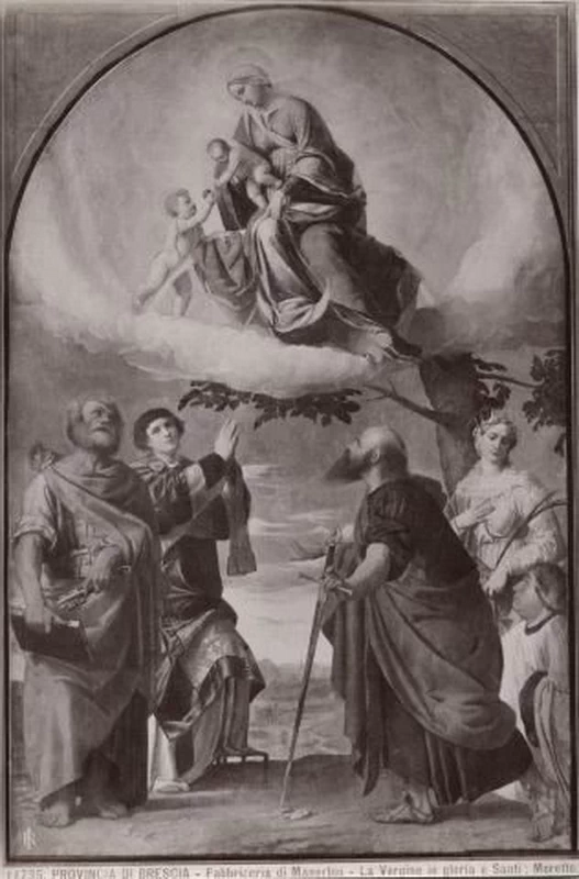 99-San Pietro, san Lorenzo, san Paolo. santa Caterina d'Alessandria e donatore in adorazione della Madonna con Bambino e san Giovannino-Manerbio (BS)